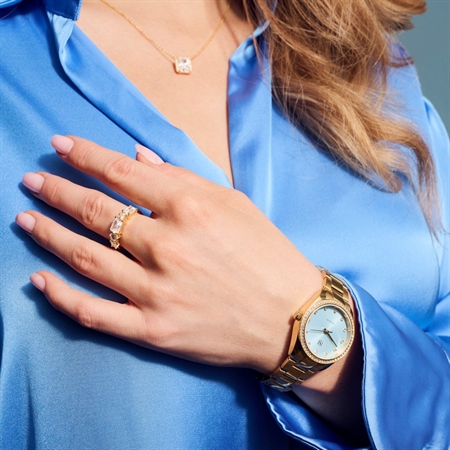 Sif Jakobs Uhr VALERIA in Gold Stahl mit Blaue Zifferblatt